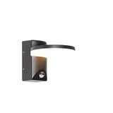 Qazqa Esmee Lampe murale extérieure LED noire avec détecteur de mouvement