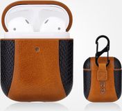 By Qubix AirPods 1/2 hoesje PU Leer Flip-over - Zwart /bruin