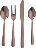 HOME DECO FACTORY Bestekset - 16 delig - koper kleur - metaal - 4 personen