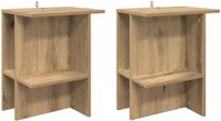 vidaXL Salontafel Set van 2 Artisanaal eiken 40 x 30 x 49 cm