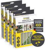 EASYmaxx Insect Protect Vliegenhorren voor ramen | op maat te knippen muskietennet | insectenwering voor ramen tot 110 x 130 cm | vliegenhor met magneet en pollenwerend gaas - eenvoudige montage zonder boren, zwart, 4 stuks