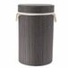 Tendance Panier à linge avec couvercle bambou - gris - rond - coton/bambou - 67 litres - 35 x 35 x 55 cm