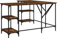 vidaXL Bureau, gerookt eikenfineer, 139x139x75 cm, houtvezelplaat