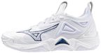Regatta Mizuno Wave Momentum 2 volleybalschoenen voor dames en heren, wit/marineblauw, 10,5 US