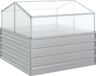 vidaXL Plantenbak met kas verhoogd 100x100x85 cm zilverkleurig