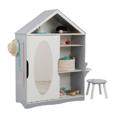 KidKraft ® Kostuumgarderobe met spiegel - Grijs