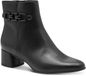 Marco Tozzi Dames Enkellaarsje 2-25352-45 001 Zwart Synthetisch Blokhak Ritssluiting Ronde Neus