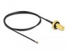 Delock MHF 4L LK (v) - RP-SMA (v) kabel met afdichtring - Micro Coax (1,37 mm) - 50 Ohm / zwart - 0,50 meter