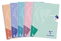 Clairefontaine 306256C - Pak met 5 schoolschriften, DIN A4 21x29,7 cm, 160 Pagina's, 90g, gelijnd, geassorteerde pastelkleuren, 1 pak