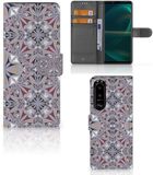 B2Ctelecom Sony Xperia 5III Bookcase Flower Tiles