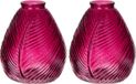 Bellatio Design Bloemenvaas - 2x - paars transparant glas - D14 x H16 cm - vaas