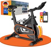 DH FitLife Vélo d'appartement – Magnétique silencieux avec arrêt d'urgence – Guidon réglable et selle confortable (150–195 cm) – Capteur de fréquence cardiaque et roues de transport