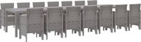 vidaXL - Tuin - eettafelset - met - kussens - met - kussen - 15 - pcs - Lichtgrijs - PP