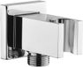 Ibenzoa® Wandbocht 1/2 inch voor handdouche – verchroomd messing, geïntegreerde handdouchehouder en rozet, vierkant design