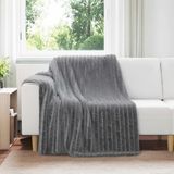 vidaXL Plaid Donkergrijs 200 x 150 cm Fleece