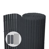 vounot Pvc-privacyscherm, extra versterkt, met dubbelzijdige bevestigingsclips, voor tuin, balkon en terras, corrosiebestendig en weerbestendig, 80 x 300 cm, grijs