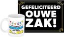 Bellatio Decorations Verjaardag cadeau koffiemok thema 50 jaar - man - kut mok - met gefeliciteerd ouwe zak wenskaart - A5 formaat - humor