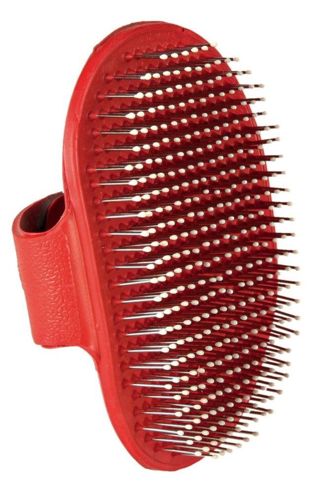 TRIXIE Verzorgingsborstel Rubber 13 x 8 cm - rood