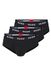 HUGO HIPBRIEF TRIPLETPACK Herenslips van stretchkatoen met logo op de tailleband, New - Black1, L