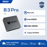 Bmax B3 Pro Mini PC Intel N4500 Processor Intel HD Graphics 8GB RAM 256GB SSD Windows 11 Ondersteuning 4K 60Hz Wifi HDMI USB Mini Computer
