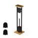 Relaxdays Toiletbutler met plankje, reserveborstel, toiletrolhouder, zwart-natuur, 73,5x20x20 cm