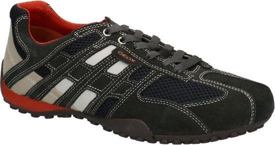 Geox U SNAKE K heren sneakers - donkergrijs/off white - maat 42