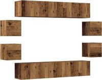 vidaXL Tv-meubelset Oud hout Bewerkt hout