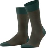 FALKE Fine Shadow gedessineerd katoen sokken heren groen - maat 39-40