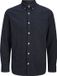 Jack & Jones Casual overhemd Regular Fit Lange mouw Borstzak Effen Biologisch katoen Navy Blauw S