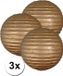Merkloos 3 gouden lampionnen 35 cm