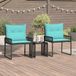 Prolenta Maison Exclusive Tuinset, 7-delig, zwart en turquoise, van polyrotan