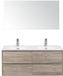 BES LED Dante Badmeubelset 120 cm - 4 Laden Craft Oak - Keramische Wastafel Wit Cover met Spiegel