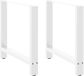 Pieds de table 2 pcs 80x(72-73) cm acier blanc