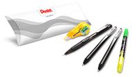 Pentel Set school/kantoor/Smart Working (2 x Energel Slim BL437 zwart, 1 x vulpotlood 0,5 mm, 1 x Bianchetto Mini, 1 x markeerstift)