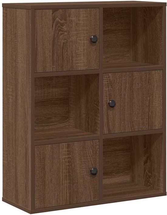 vidaXL Boekenkast 60x24x76,5 cm bewerkt hout bruin eikenkleurig