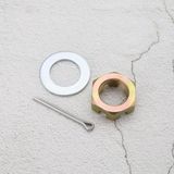 Merkloos 2 Sets Moer Kit 1 "Koolstofstalen as Wasmachines 58 cm Lange Splitpennen Compatibel met 1" As Spindel voor Trailer RV Boot Washing Machine
