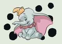 Komar Disney-wandafbeelding van Komar | Dumbo Dots Landschap | Kinderkamer, Babykamer, Decoratie Kunstdruk | Afmetingen 70x50 cm (breedte x hoogte) | zonder lijst | WB027-70x50