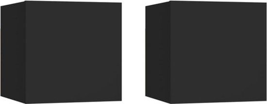 vidaXL Tv-wandmeubelen 2 st 30,5x30x30 cm zwart