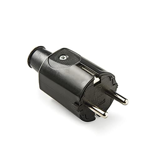 Famatel 1133 - veiligheidsstekker TT 16A-250V 100% rubber IP-44 zwart
