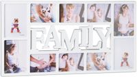 Merkloos Relaxdays Fotolijst Familie - 10 Foto's - 10x15 cm - Collagelijst - Wit