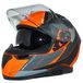 Integraalhelm protectWEAR Motorhelm Integraalhelm met geïntegreerde zonneklep en opvouwbaar vizier 917-OG-L grijs/oranje