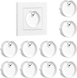 oCreon Stopcontactafdekking 10 stuks F - Siliconen stopcontactbeveiliging - Decoratieve afdekking - Stofbescherming - Keuken - Wasruimte