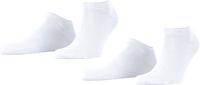 Esprit Basic Uni 2-Pack kort eenkleurig katoen multipack sneakersokken enkelsokken heren wit - maat 43-46