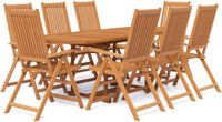 vidaXL 9-delige Tuinset Massief Acaciahout 160-240 cm Naturel