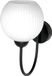 BODO Lampe murale noire, abat-jour en verre blanc, modèle 15-393