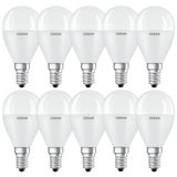 Osram 10 x LED Leuchtmittel Tropfen P45 8W = 60W E14 matt 806lm warmweiß 2700K