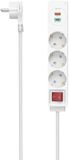 Hama Stekkerdoos 3-voudig met schakelaar - 1x USB-A, 1x USB-C - 1,4mtr. - Wit