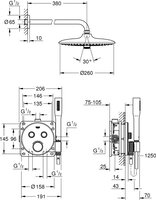 GROHE Grohtherm SmartControl Perfecte inbouw doucheset - ø 26cm - Met thermostaat - Chroom