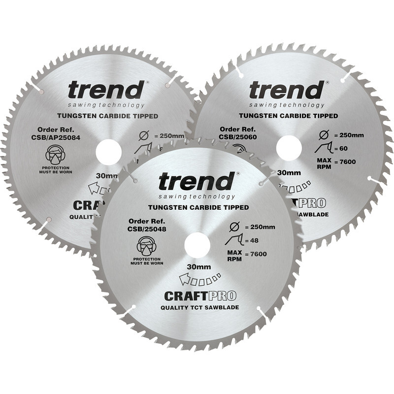 Trend Trend cirkelzaagbladen set 250x30x3,0mm (3 Stuks)