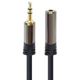 PremiumCord HQ 3,5 mm jack verlengkabel, 3,5 mm jackstekker, stekker naar stekker, audio-verlengkabel voor aux-hoofdtelefoon, afgeschermd, metalen stekker, M/F, lengte 3 m